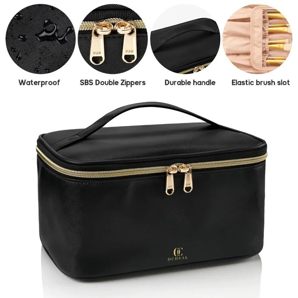 Makeup Bag, Portable Cosmetic Bag, Large Capacity Travel Makeup Case Organizer,